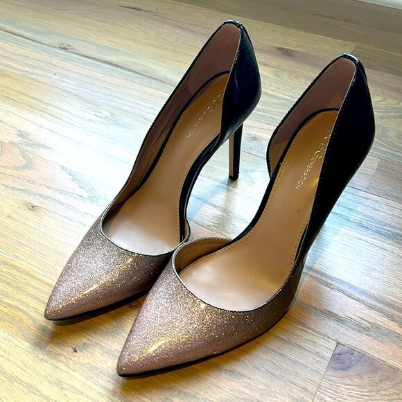 BCBGeneration “Lenny” Ombré Pink & Black Glitter Stiletto Heels - Picture 1 of 8